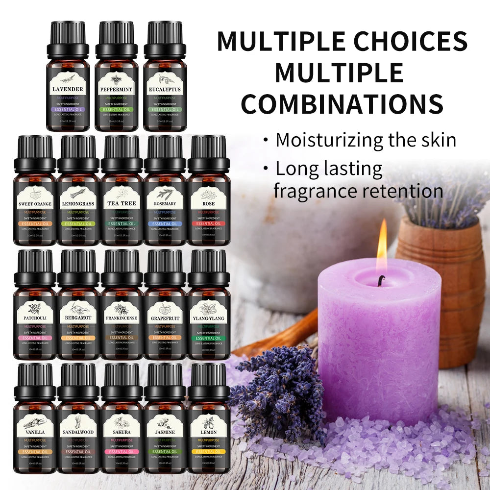 10Ml/0.3Fl.Oz Single Bottle of Plant Essential Oil Face and Body Skin Care Essential Oil Massage Essence Oil