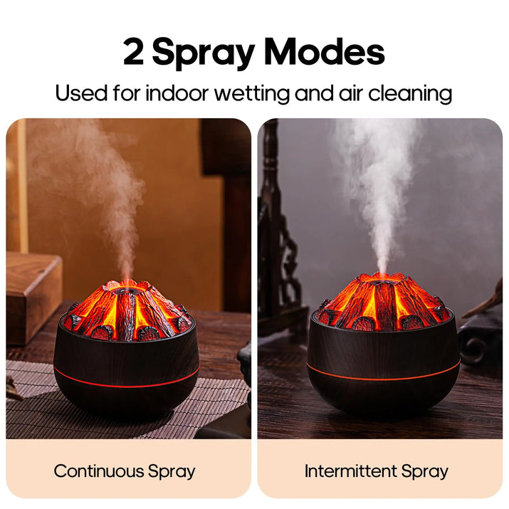Transform Your Space with the Flame Bonfire Essential Diffuser Humidifier - 300Ml Night Light for Home, Office, or Gym