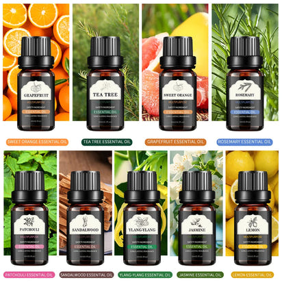 10Ml/0.3Fl.Oz Single Bottle of Plant Essential Oil Face and Body Skin Care Essential Oil Massage Essence Oil
