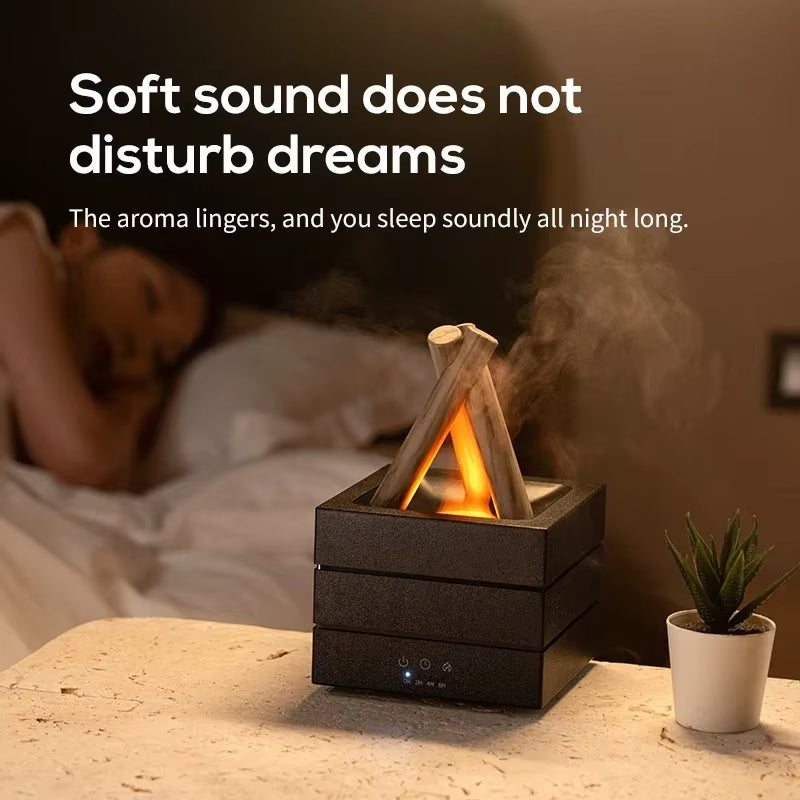 Transform Your Space with the 280Ml Flame Aroma Diffuser - USB Air Humidifier with Colorful Atmosphere Light and Remote Control